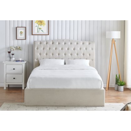 Barcelona Natural Fabric Storage Bedframe Barcelona Natural Fabric Storage Bedframe