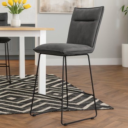 Kent Bar Stool - Grey Suede Kent Bar Stool - Grey Suede