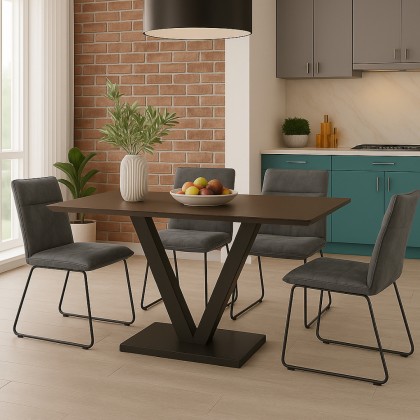 Kent 135cm Dining Table Grey Gloss Kent 135cm Dining Table Grey Gloss