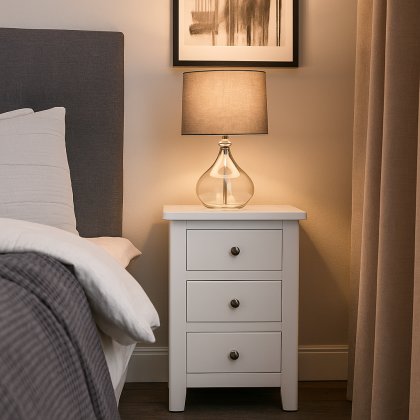 Wellow Painted 3 Drawer Bedside Wellow Painted 3 Drawer Bedside