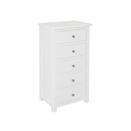 Wellow Painted 5 Drawer Narrow Chest Wellow Painted 5 Drawer Narrow Chest