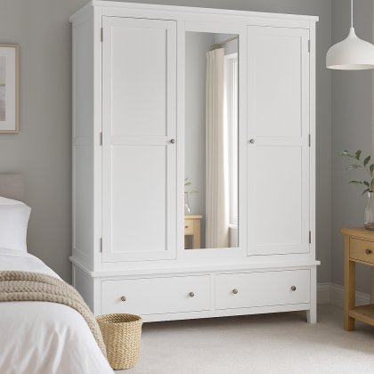 Wellow Painted Triple Wardrobe Wellow Painted Triple Wardrobe