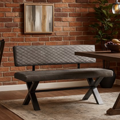 Fishbourne 180cm Uphostered Bench with Back in Graphite Fishbourne 180cm Uphostered Bench with Back in Graphite
