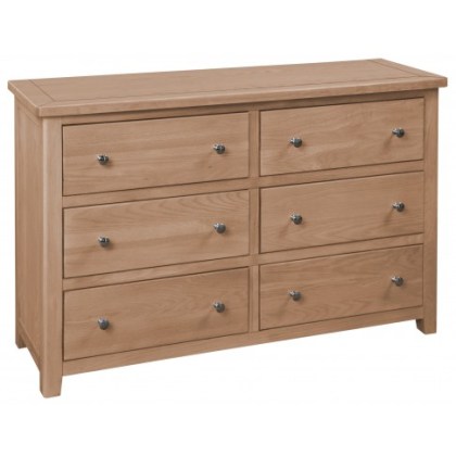 Wellow Oak 6 Drawer Wide Chest Wellow Oak 6 Drawer Wide Chest