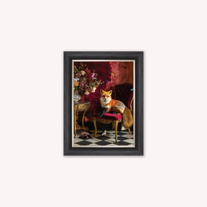 Curiosity Fox at the Stately Home Framed Wall Art Curiosity Fox at the Stately Home Framed Wall Art