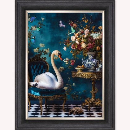 Curiosity Swan at the Stately Home Framed Wall Art Curiosity Swan at the Stately Home Framed Wall Art
