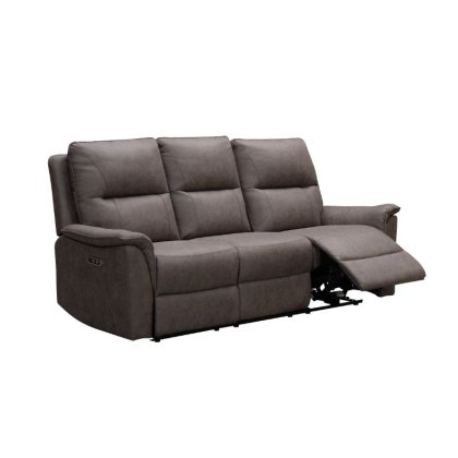 Kendall 3 Seater Power Recliner in Truffle