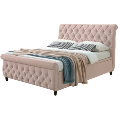 Clearance Madison 135cm Bedframe In Pink Clearance Madison 135cm Bedframe In Pink