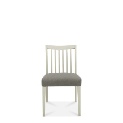 Barton Grey Low Back Slatted Chair - Titanium Fabric Seat Pad (Single) Barton Grey Low Back Slatted Chair - Titanium Fabric Seat Pad (Single)
