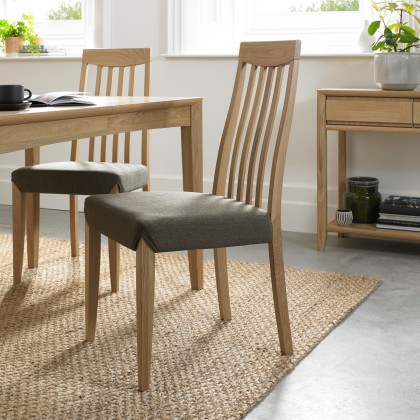 Barton Oak Tall Slat Back Chair - Black Gold Fabric Barton Oak Tall Slat Back Chair - Black Gold Fabric