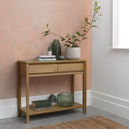 Barton Oak Console Table with Drawer Barton Oak Console Table with Drawer