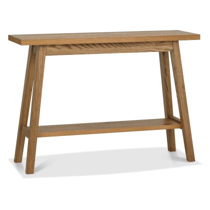 Brighstone Rustic Oak Console Table with Shelf