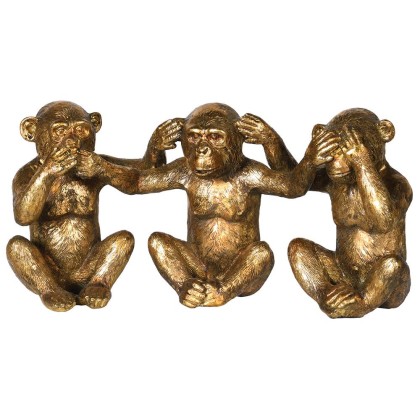 Small Gold No Evil Monkey Small Gold No Evil Monkey