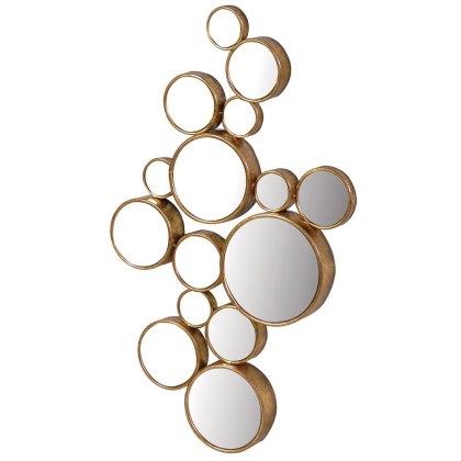 Gold Finish 15 Circles Mirror Gold Finish 15 Circles Mirror