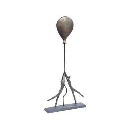 Antique Bronze Couple with Balloon Sculpture Antique Bronze Couple with Balloon Sculpture