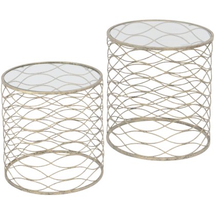 Gatsby Set of 2 Gold Nesting Side Tables Gatsby Set of 2 Gold Nesting Side Tables