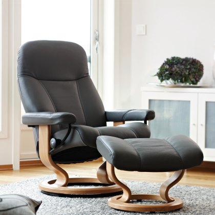 Stressless Small Consul Chair & Footstool Stressless Small Consul Chair & Footstool