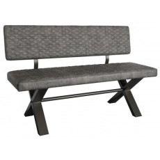 Fishbourne 140 Upholstered Bench with Back in Graphite