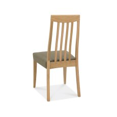 Barton Oak Tall Slat Back Chair - Black Gold Fabric