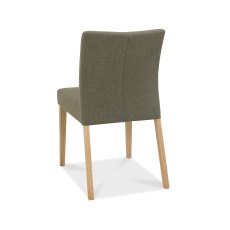 Barton Oak Low Back Upholstered Chair - Black Gold Fabric