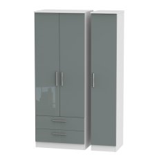 Knighton Tall Triple 2 Drawer Robe