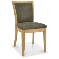 Chester Oak Upholstered Chair - Mocha Fab