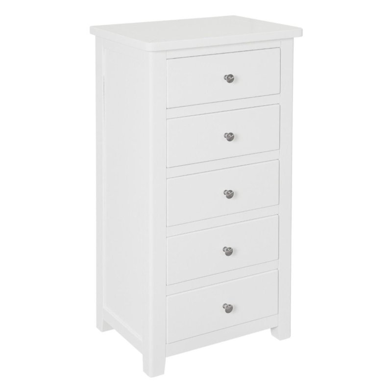 Wellow Painted 5 Drawer Narrow Chest Wellow Painted 5 Drawer Narrow Chest