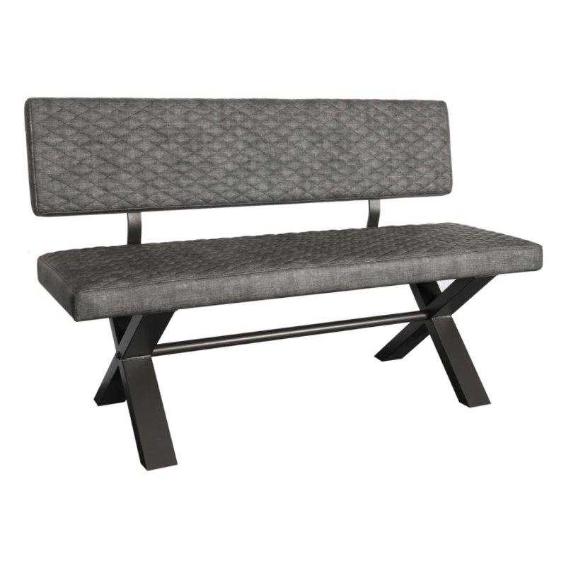 Fishbourne 140 Upholstered Bench with Back in Graphite Fishbourne 140 Upholstered Bench with Back in Graphite