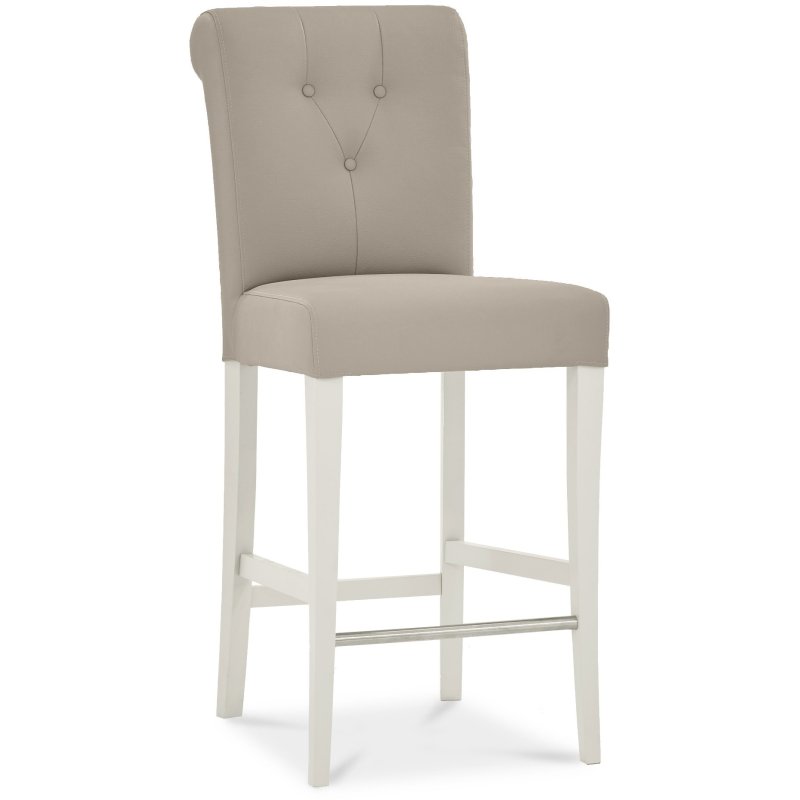 Seaview Upholstered Bar Stool - Grey Bonded Leather Seaview Upholstered Bar Stool - Grey Bonded Leather