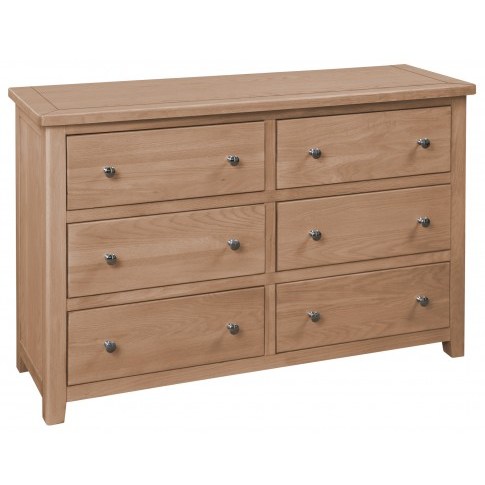 Wellow Oak 6 Drawer Wide Chest Wellow Oak 6 Drawer Wide Chest