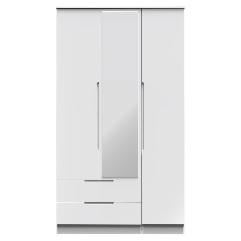 Thorley Tall 2 Drawer Triple Mirror Wardrobe Thorley Tall 2 Drawer Triple Mirror Wardrobe