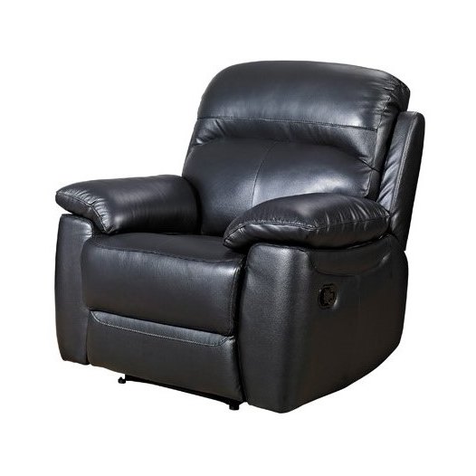 Curzon Manual Recliner Armchair - Black Leather Curzon Manual Recliner Armchair - Black Leather