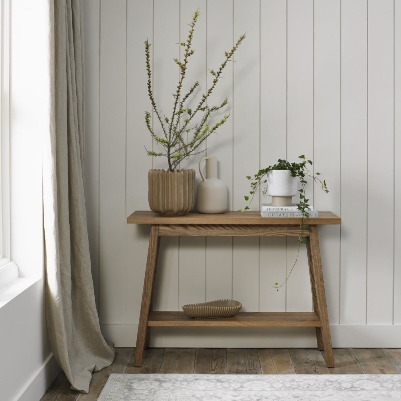 Brighstone Rustic Oak Console Table with Shelf Brighstone Rustic Oak Console Table with Shelf