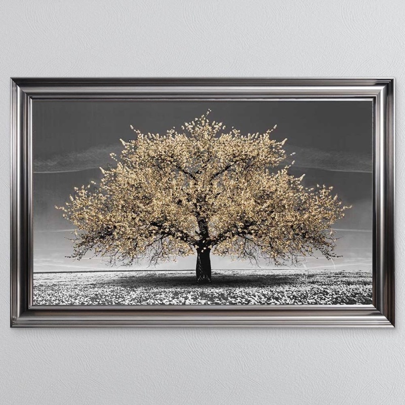 Cherry Tree Champagne - Metalic Frame - 114x74cm Cherry Tree Champagne - Metalic Frame - 114x74cm