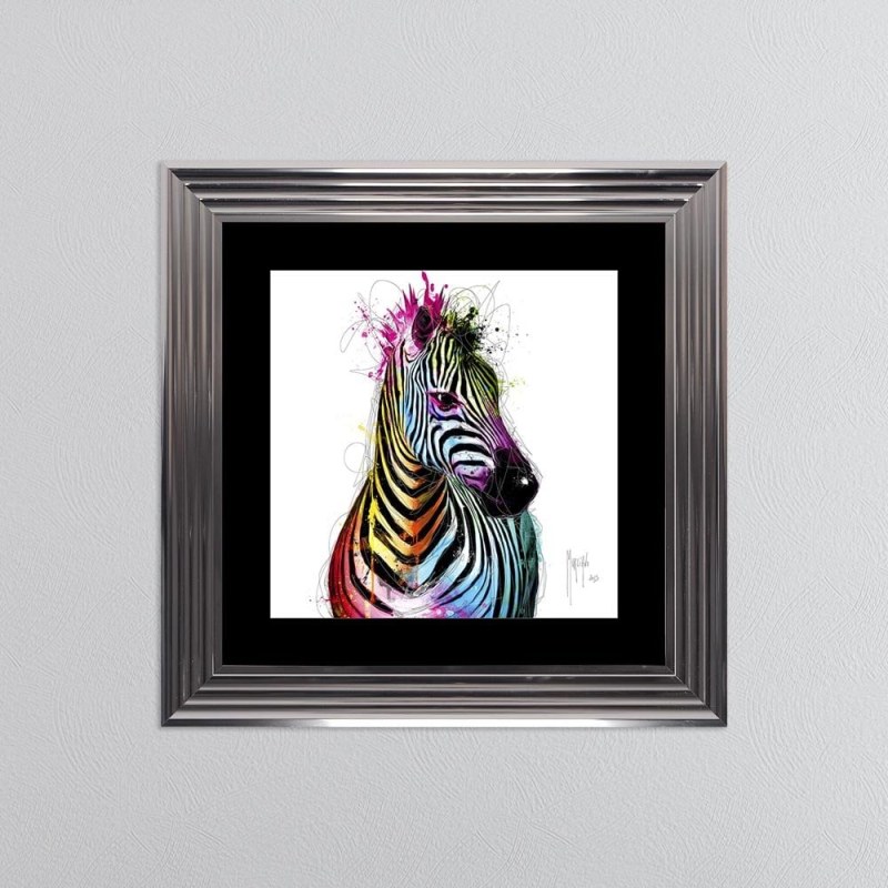 Patrice Murciano Zebra - Metallic Frame - 75x75cm Patrice Murciano Zebra - Metallic Frame - 75x75cm