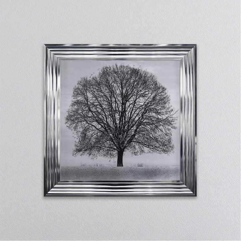 Winter Tree - Chrome Frame - 75x75cm Winter Tree - Chrome Frame - 75x75cm