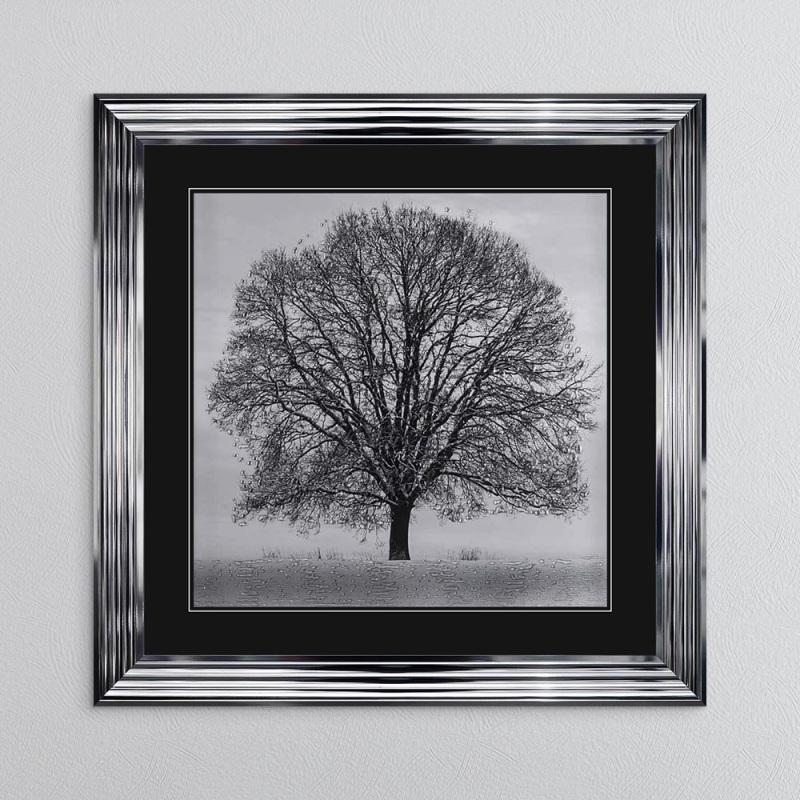 Winter Tree BM - Chrome Frame - 90x90cm Winter Tree BM - Chrome Frame - 90x90cm