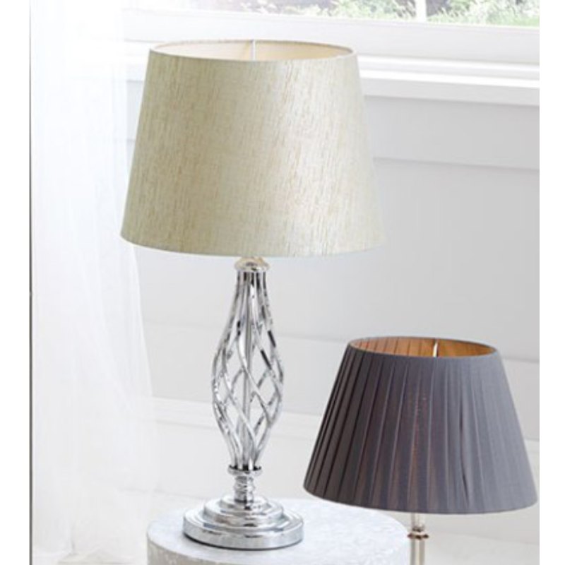 Silver Metal Table Lamp Complete Silver Metal Table Lamp Complete