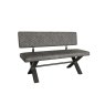 Fishbourne 140 Upholstered Bench with Back in Graphite