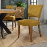 Oakfield Rustic Oak Upholstered Chair with Diamond Stitched Back & Seat Oakfield Rustic Oak Upholstered Chair with Diamond Stitched Back & Seat