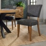 Oakfield Rustic Oak Upholstered Chair with Diamond Stitched Back & Seat Oakfield Rustic Oak Upholstered Chair with Diamond Stitched Back & Seat