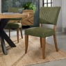 Oakfield Rustic Oak Upholstered Chair with Diamond Stitched Back & Seat Oakfield Rustic Oak Upholstered Chair with Diamond Stitched Back & Seat