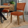 Oakfield Rustic Oak Upholstered Chair with Diamond Stitched Back & Seat Oakfield Rustic Oak Upholstered Chair with Diamond Stitched Back & Seat