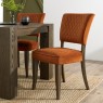 Oakfield Fumed Oak Upholstered Chair with Diamond Stitched Back & Seat Oakfield Fumed Oak Upholstered Chair with Diamond Stitched Back & Seat