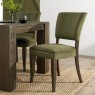 Oakfield Fumed Oak Upholstered Chair with Diamond Stitched Back & Seat Oakfield Fumed Oak Upholstered Chair with Diamond Stitched Back & Seat