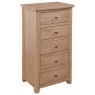 Wellow Oak 5 Drawer Narrow Chest