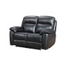 Curzon 2 Seater Manual Recliner Sofa - Black Leather