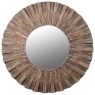 Fir Wood Round Mirror